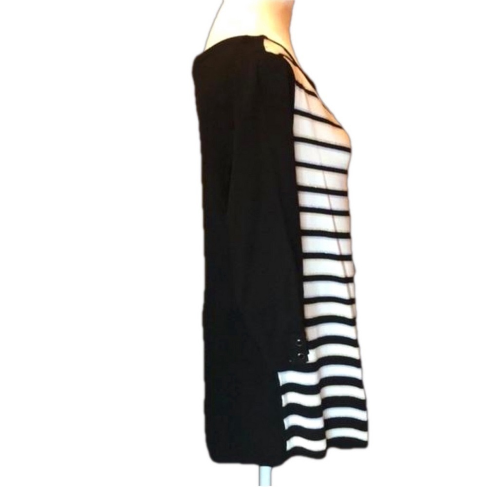 WHITE HOUSE BLACK MARKET Asymmetrical Striped Sweater Tunic, Size M. NWT! - Picture 5 of 12